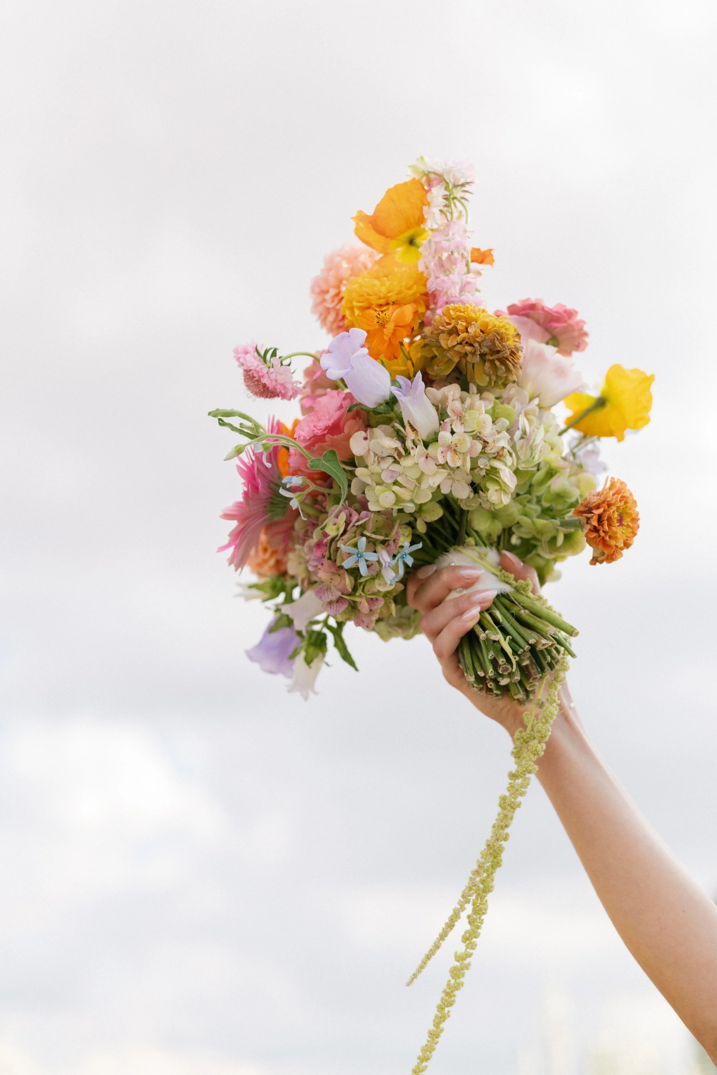 Romantic bridal bouquet close-up